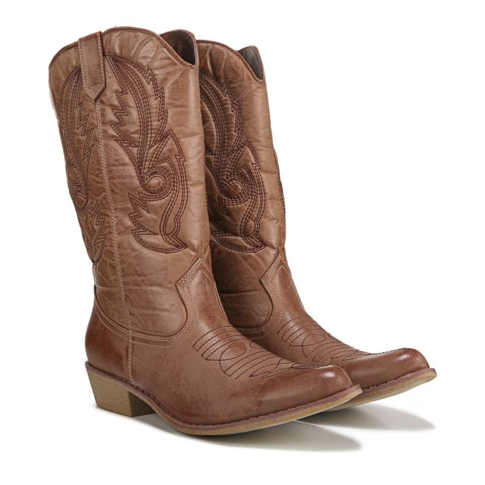 Coconuts Tan Gaucho Cowboy Boots Sz 8.5